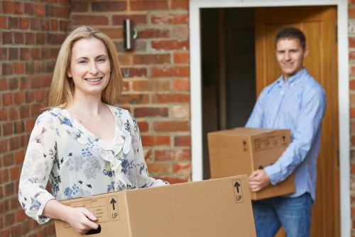 Student removals service preparing boxes in Westkensington