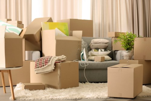 Business relocation team coordinating office move preparation in Westkensington